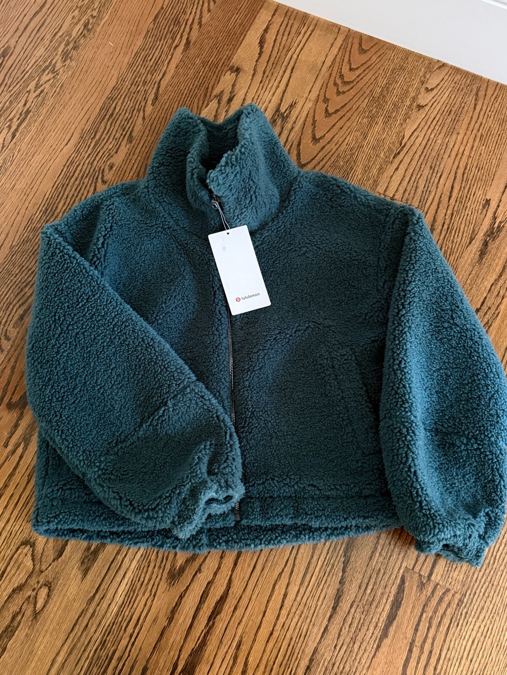 Lululemon Cinchable Fleece Zip-up - green jasper (size 4)